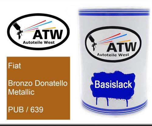 Fiat, Bronzo Donatello Metallic, PUB / 639: 500ml Lackdose, von ATW Autoteile West.